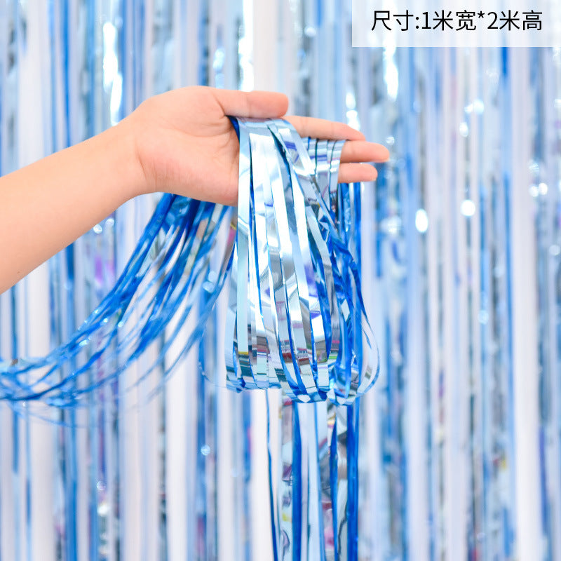 蓝色派对窗帘（彩色）
