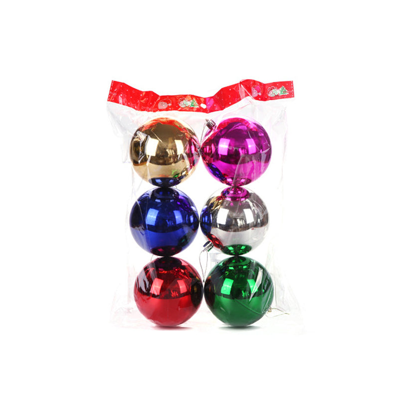 Set de 6 Bolas de Plástico de Colores Navideños 5cm en Bolsa