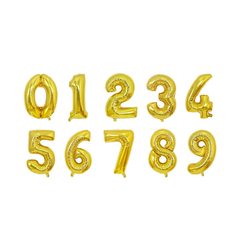 Números para tarjetas individuales Chubby de 32" - Dorado