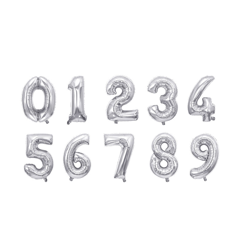 Números de tarjeta individuales Chubby 32" - Plata
