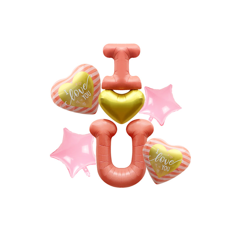Set festivo universal rosa de una pieza I Love You 5pcs
